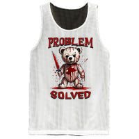 Problem Solved Funny Teddy Bear Halloween Mesh Reversible Basketball Jersey Tank