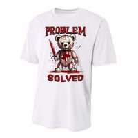 Problem Solved Funny Teddy Bear Halloween Performance Sprint T-Shirt