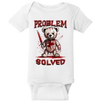 Problem Solved Funny Teddy Bear Halloween Baby Bodysuit