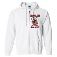 Problem Solved Funny Teddy Bear Halloween Full Zip Hoodie