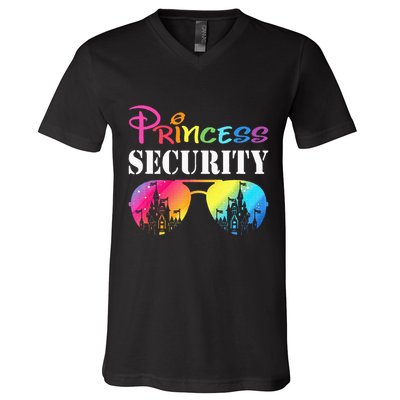 Princess Security Family Mom Dad Birthday V-Neck T-Shirt
