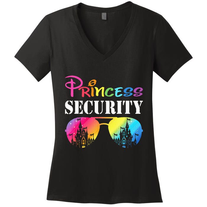 Princess Security Family Mom Dad Birthday Women's V-Neck T-Shirt