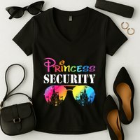 Princess Security Family Mom Dad Birthday Women's V-Neck T-Shirt