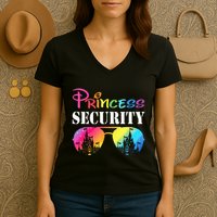 Princess Security Family Mom Dad Birthday Women's V-Neck T-Shirt