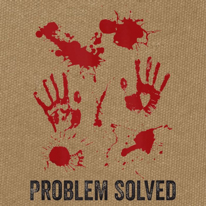Problem Solved Funny Gory Halloween Dark Humour Cotton Canvas Backpack