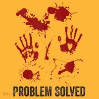 Problem Solved Funny Gory Halloween Dark Humour Pom Pom 12in Knit Beanie
