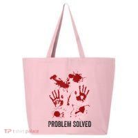 Problem Solved Funny Gory Halloween Dark Humour 25L Jumbo Tote