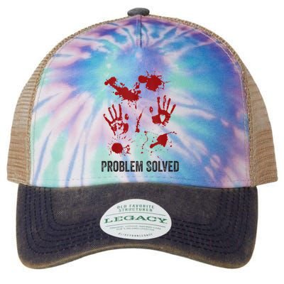 Problem Solved Funny Gory Halloween Dark Humour Legacy Tie Dye Trucker Hat