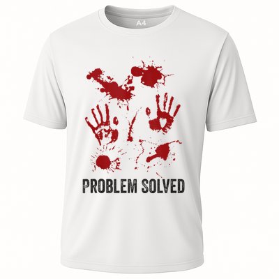 Problem Solved Funny Gory Halloween Dark Humour Performance Shirt