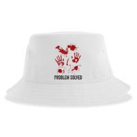 Problem Solved Funny Gory Halloween Dark Humour Sustainable Bucket Hat