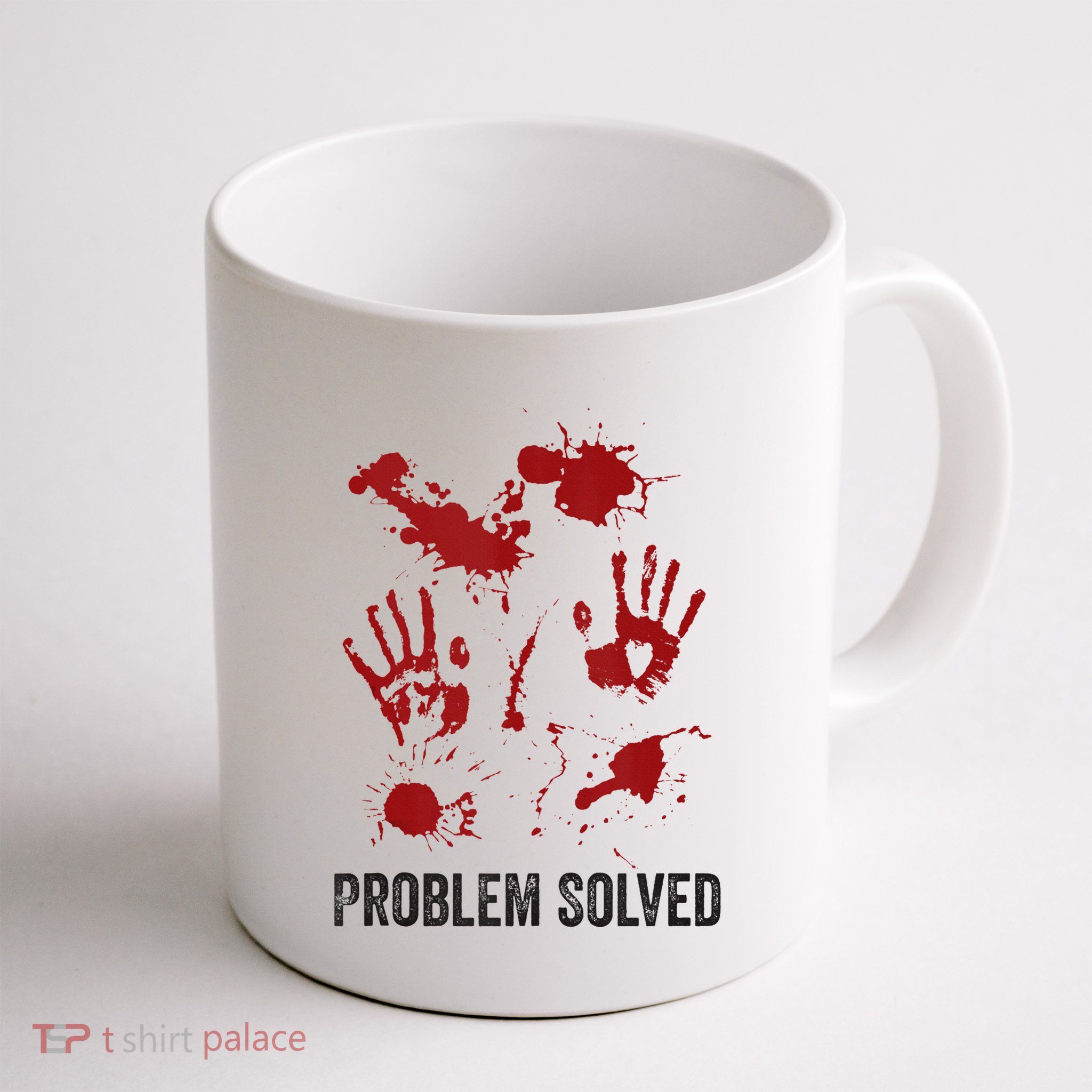 Problem Solved Funny Gory Halloween Dark Humour Mug