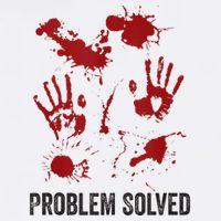 Problem Solved Funny Gory Halloween Dark Humour Flat Bill Trucker Hat
