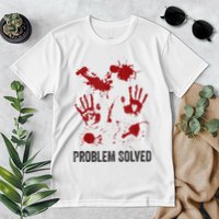Problem Solved Funny Gory Halloween Dark Humour Premium T-Shirt