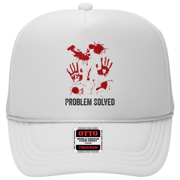 Problem Solved Funny Gory Halloween Dark Humour Trucker Hat