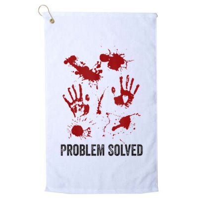 Problem Solved Funny Gory Halloween Dark Humour Golf Towel