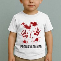 Problem Solved Funny Gory Halloween Dark Humour Toddler T-Shirt