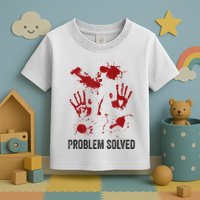 Problem Solved Funny Gory Halloween Dark Humour Toddler T-Shirt