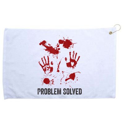 Problem Solved Funny Gory Halloween Dark Humour Grommeted Golf Towel