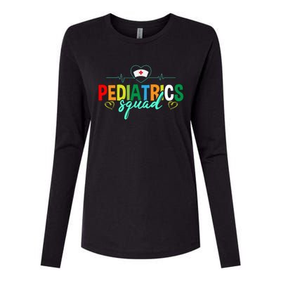 Pediatrics Squad Funny Pediatric Nurse Care Health Cute Gift Womens Cotton Relaxed Long Sleeve T-Shirt