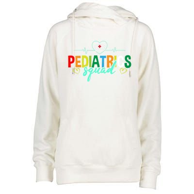 Pediatrics Squad Funny Pediatric Nurse Care Health Cute Gift Womens Funnel Neck Pullover Hood