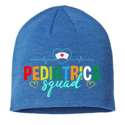 Pediatrics Squad Funny Pediatric Nurse Care Health Cute Gift Sustainable Beanie