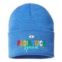 Pediatrics Squad Funny Pediatric Nurse Care Health Cute Gift Sustainable Knit Beanie