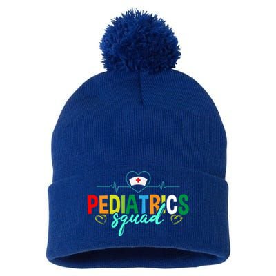 Pediatrics Squad Funny Pediatric Nurse Care Health Cute Gift Pom Pom 12in Knit Beanie