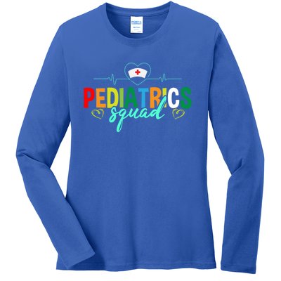 Pediatrics Squad Funny Pediatric Nurse Care Health Cute Gift Ladies Long Sleeve Shirt