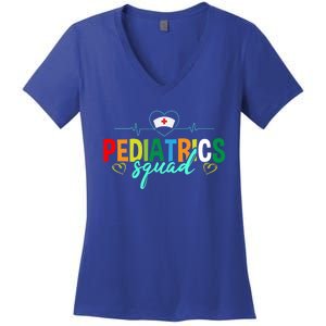 Pediatrics Squad Funny Pediatric Nurse Care Health Cute Gift Women's V-Neck T-Shirt