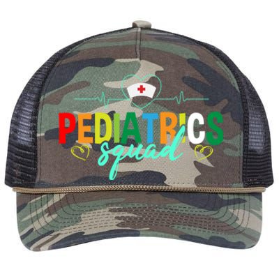 Pediatrics Squad Funny Pediatric Nurse Care Health Cute Gift Retro Rope Trucker Hat Cap