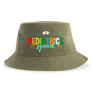 Pediatrics Squad Funny Pediatric Nurse Care Health Cute Gift Sustainable Bucket Hat