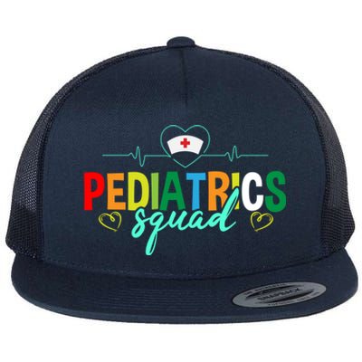 Pediatrics Squad Funny Pediatric Nurse Care Health Cute Gift Flat Bill Trucker Hat