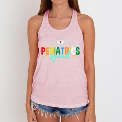 Pediatrics Squad Funny Pediatric Nurse Care Health Cute Gift Women's Knotted Racerback Tank