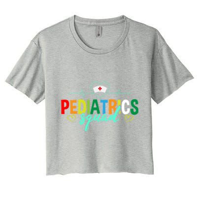 Pediatrics Squad Funny Pediatric Nurse Care Health Cute Gift Women's Crop Top Tee