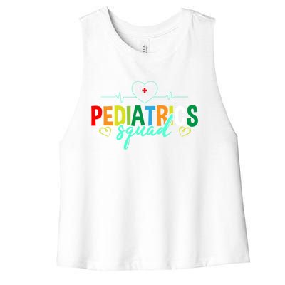 Pediatrics Squad Funny Pediatric Nurse Care Health Cute Gift Women's Racerback Cropped Tank