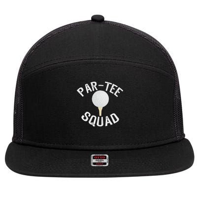 Par Squad Funny Golf Design For Golf Lovers 7 Panel Mesh Trucker Snapback Hat