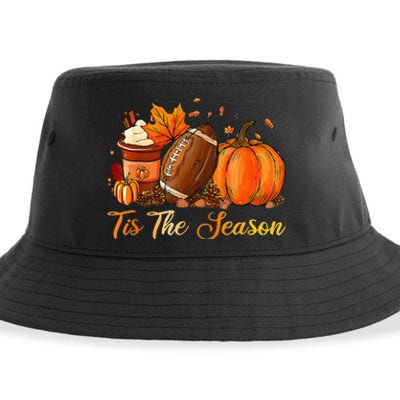 Pumpkin Spice Football Tis The Season Fall Thanksgiving Sustainable Bucket Hat