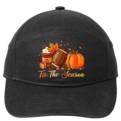 Pumpkin Spice Football Tis The Season Fall Thanksgiving 7-Panel Snapback Hat