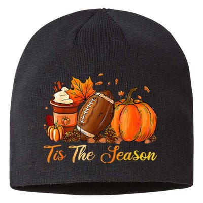 Pumpkin Spice Football Tis The Season Fall Thanksgiving Sustainable Beanie