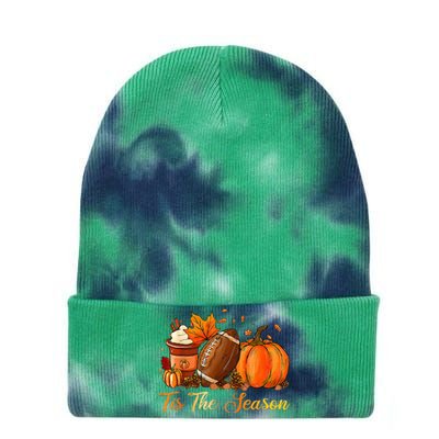 Pumpkin Spice Football Tis The Season Fall Thanksgiving Tie Dye 12in Knit Beanie