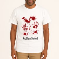 Problem Solved Funny Gory Halloween Dark Humour Tall T-Shirt