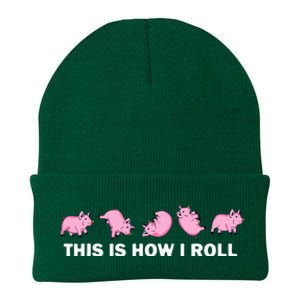 Pig Swine Farm Animal Funny This Is How I Roll Pig Knit Cap Winter Beanie