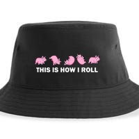 Pig Swine Farm Animal Funny This Is How I Roll Pig Sustainable Bucket Hat