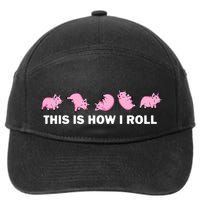 Pig Swine Farm Animal Funny This Is How I Roll Pig 7-Panel Snapback Hat