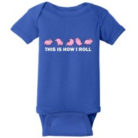 Pig Swine Farm Animal Funny This Is How I Roll Pig Baby Bodysuit