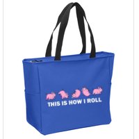 Pig Swine Farm Animal Funny This Is How I Roll Pig Zip Tote Bag