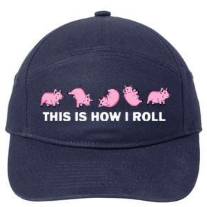 Pig Swine Farm Animal Funny This Is How I Roll Pig 7-Panel Snapback Hat