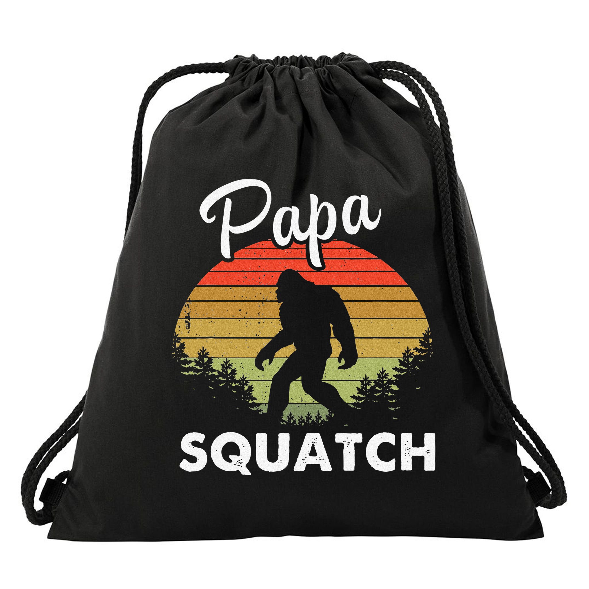 Papa Squatch Funny Bigfoot Camping Hiking Outdoor Father Day Drawstring Bag