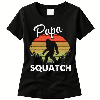 Papa Squatch Funny Bigfoot Camping Hiking Outdoor Father Day Womens T-Shirt