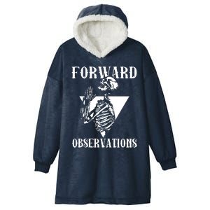 Praying Skeleton Forward Observation Hooded Wearable Blanket